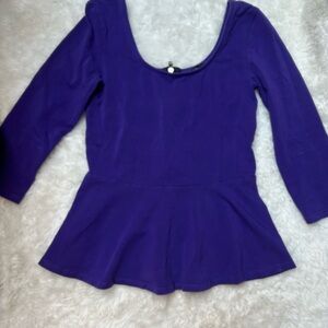 Express Purple Peplum Top